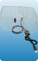 500mW USB adapter + GRID 24dBi+ 7m/15ft