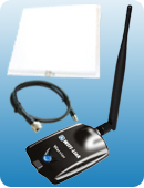 WIFI-Link Warrior  802.11b/g/n 1000mW High Power Adapter + 20dBi Panel + 3m/10ft