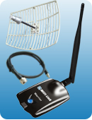 WIFI-Link Warrior 802.11b/g/n 1000mW USB Adapter + 24dBi Grid + 7m/23ft